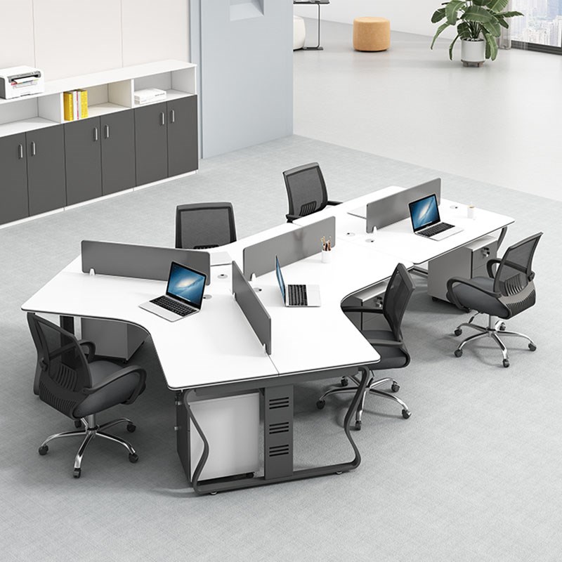办公桌员工位职员屏风财务桌椅组合卡座46四人位办公室桌简约现代