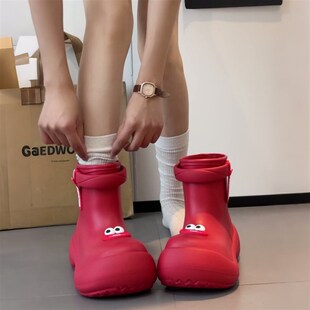 百搭防水防滑轻便雨靴 夏季 小众可爱卡通丑萌大头雨鞋 女2025年新款