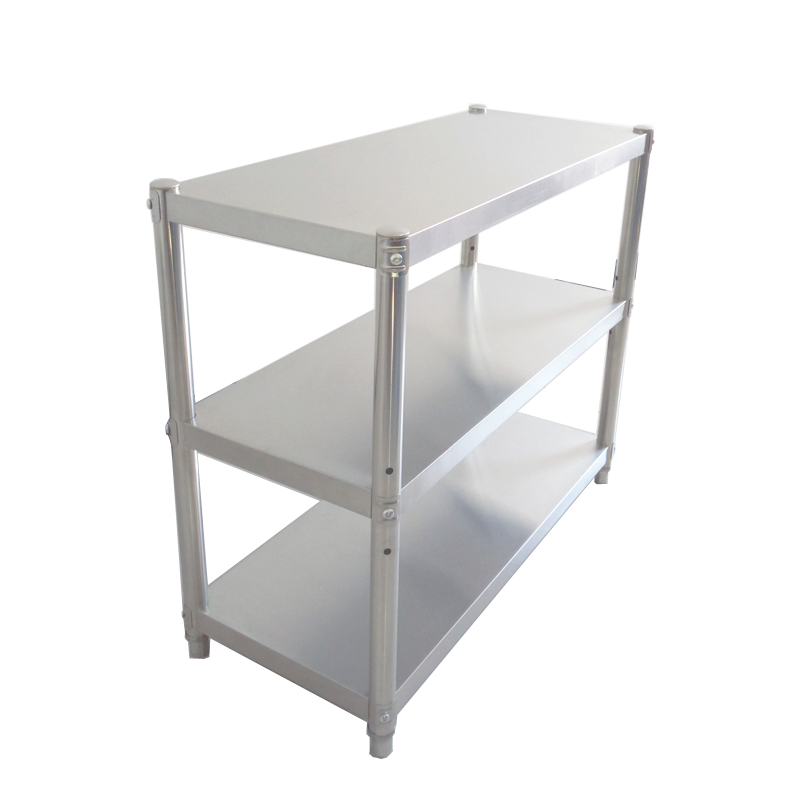 厨房置物架落地家用不锈钢微波炉架储物架3层白钢放锅架烤箱架子