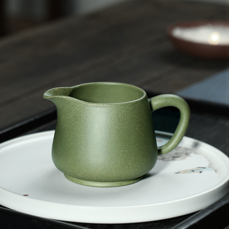 【畅陶】宜兴全手工紫砂茶道配件 原矿豆青砂 公道杯270cc