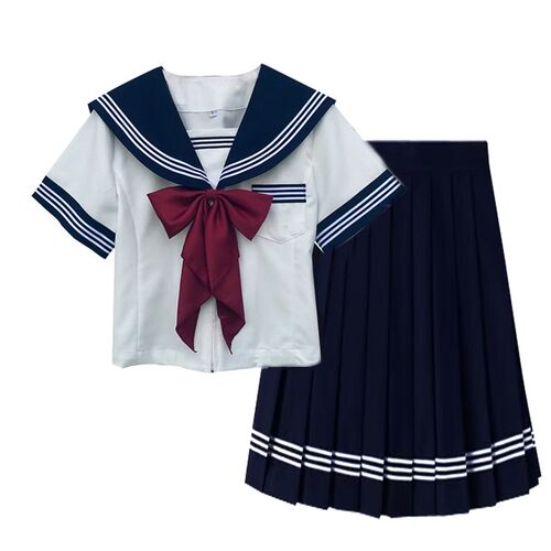 JK制服b套装学生日系收腰满襟线水手服女生百褶裙学院风正统基础