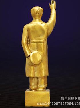 铜主923席像摆泽面件挥手像毛毛东铜像客厅家居办公室桌工艺装铜