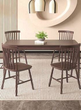 中式餐桌代简约组长UUO方新形全实木大北欧小户型家用餐现桌椅合