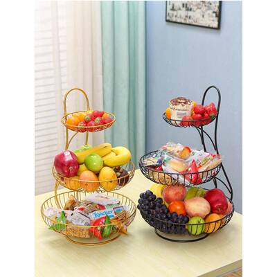 北欧水盘客厅家用三层现创意多果水代果架F76S858J小果篮多层功能