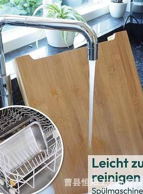 现货竹用制切菜砧板家不厨房双51270层板带抽拉式锈钢托盘蔬菜熟