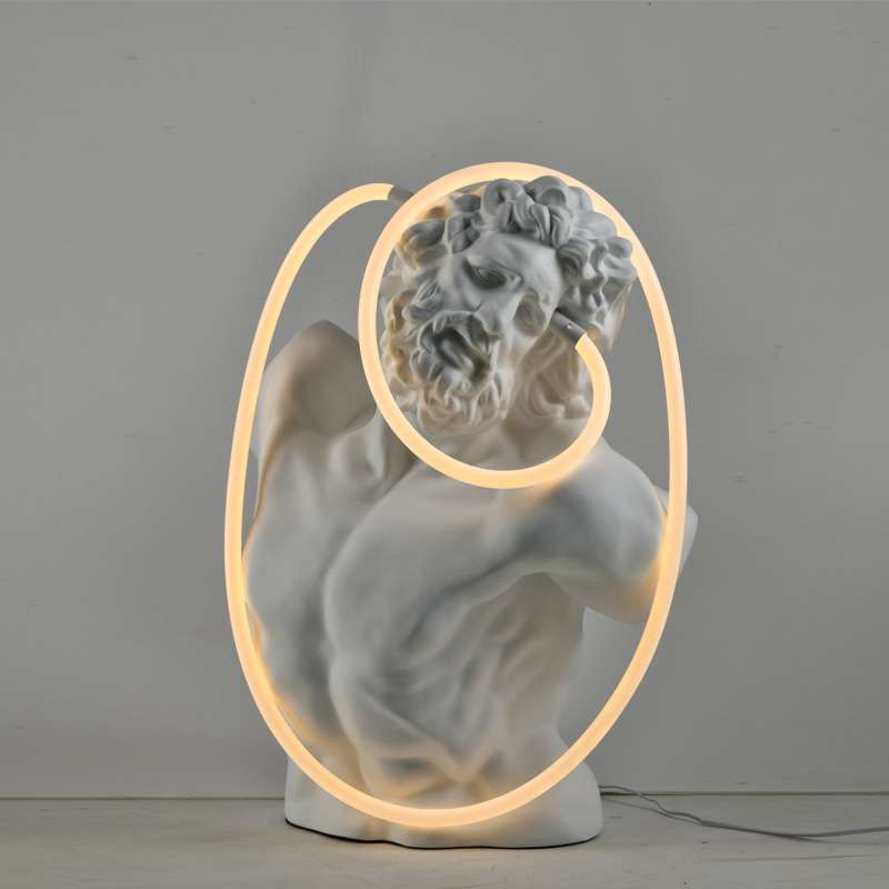 现代简约拉奥孔劳孔雕塑树脂玻璃钢摆件酒吧台灯展厅装饰落地灯