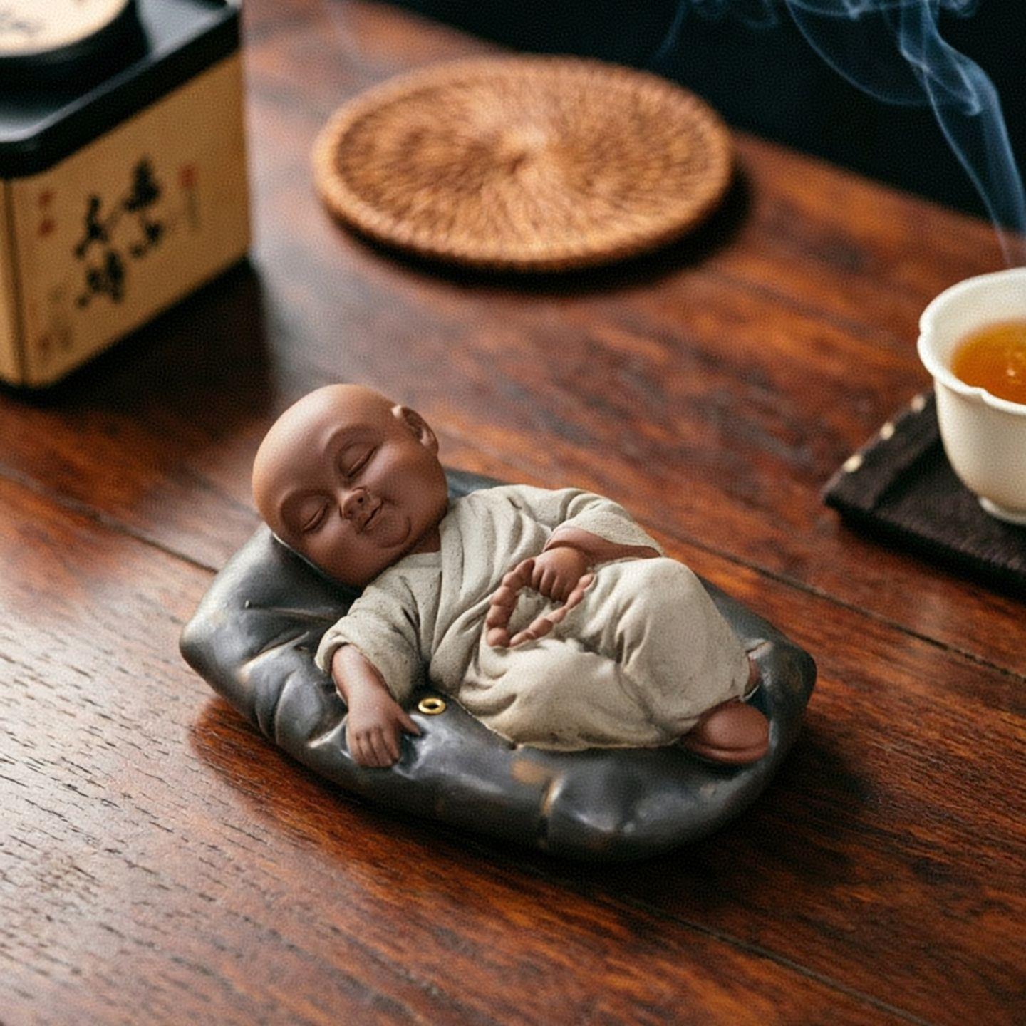 禅意静卧小和尚陶瓷线香