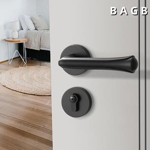 B锁AGB磁吸门锁内室卧室北欧黑色分体卫生简约房门静音301实木间