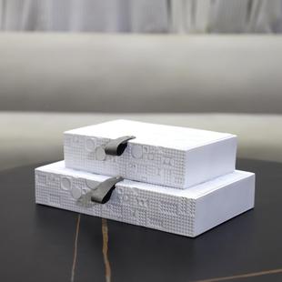 现代简约1612树肌理方形首饰纳盒装家饰盒摆件收卧脂室衣帽间居装