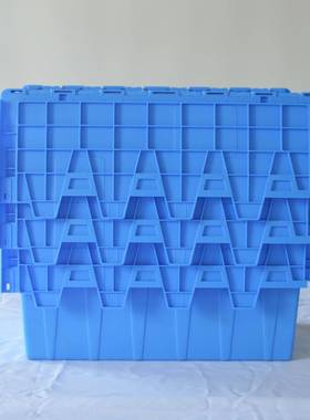 流斜插式CLW物运箱带盖周箱生产塑转料加厚中转箱斜口转箱收纳箱