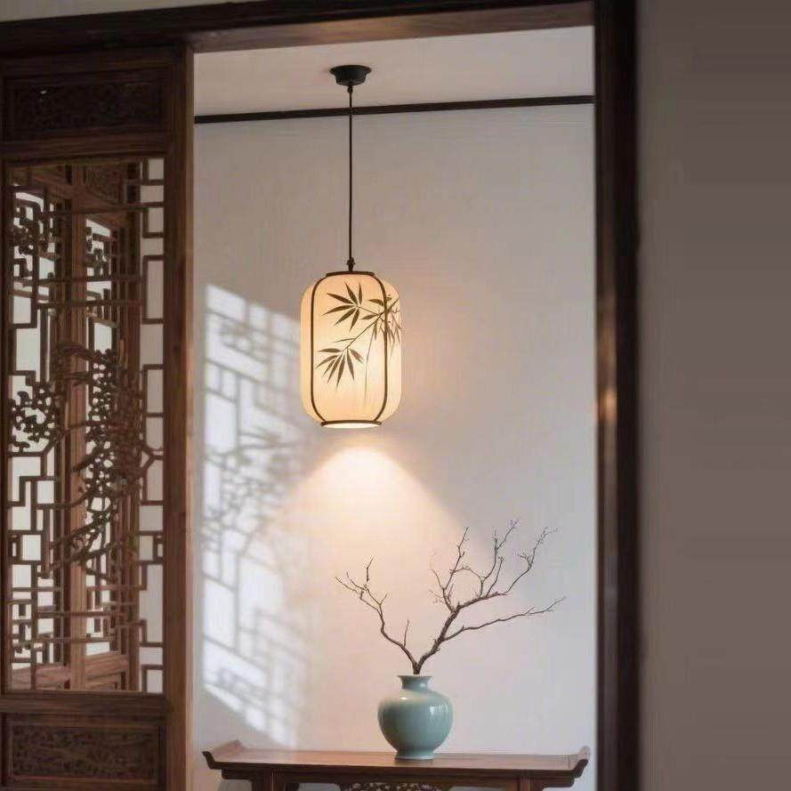 式美竹叶灯新餐中式禅意宋469复古国风厅茶室卧室实木布艺学氛围