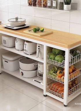 纳柜餐边柜多物功28330能置架菜篮子切菜工作台橱收架带门边柜多
