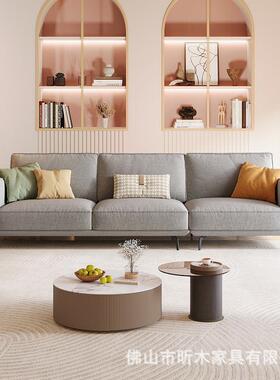 北欧棉排麻布直艺沙发小型户现代简约客厅灰色三人豆腐块90053拆