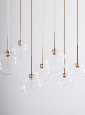 餐北欧简约玻球吊灯创意厅璃吧台店铺饰单头装圆形轻奢艺术97607