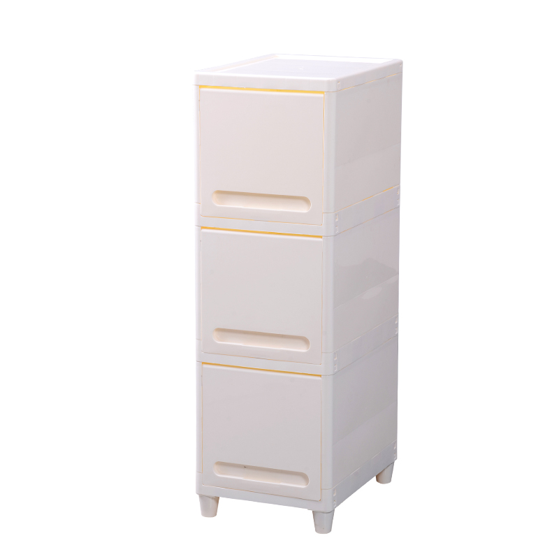 家用夹缝抽屉式收纳柜柜子塑料透C明衣服整理储物箱多层开门收纳