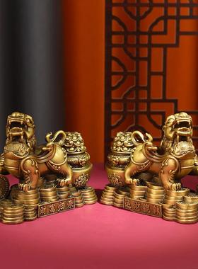 黄铜貔XX-YCPX-业貅摆客开招财进宝装饰四方纳财厅运财件貔貅