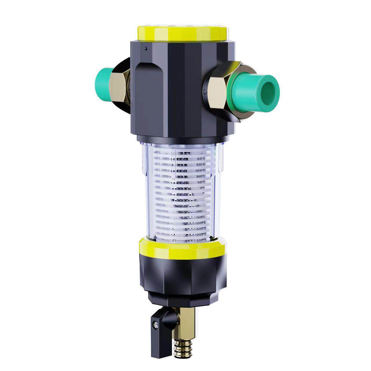 自动清洗置前置过滤器夹子黄优质反洗冲前过滤器配件铜过滤器家