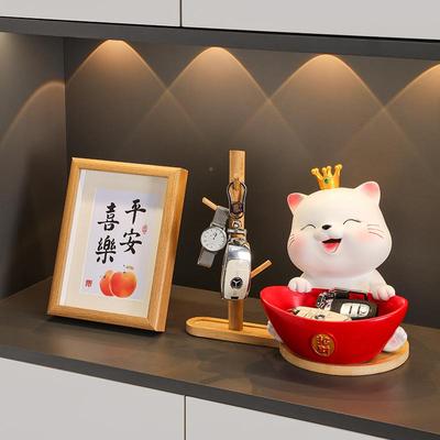 招猫客厅桌财面装饰件乔迁居入户新收纳玄关电视柜前台bj830装摆