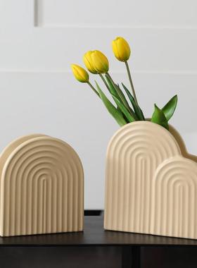 花ins风陶瓷花瓶摆件客插花现代简柜约餐桌厅干花玄关电视VMN装饰