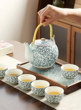 提梁壶茶具大号日26841式瓷茶托盘茶台毫家用大容量陶泡茶壶12杯0