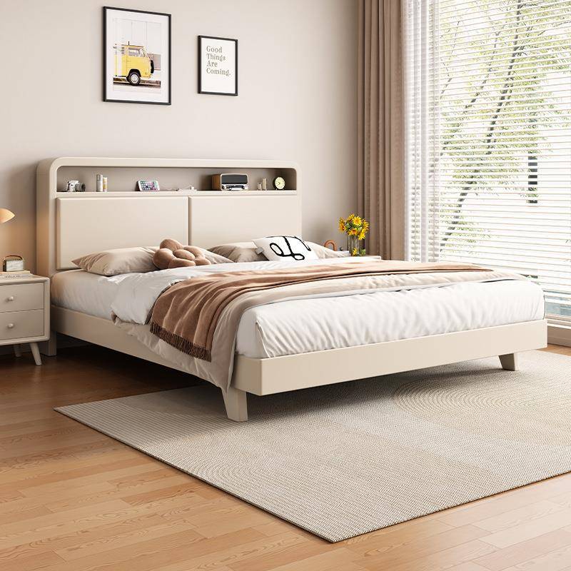 奶油双风床实木床现代简约色.8米人床主1卧1白.5米出F06#租房用床