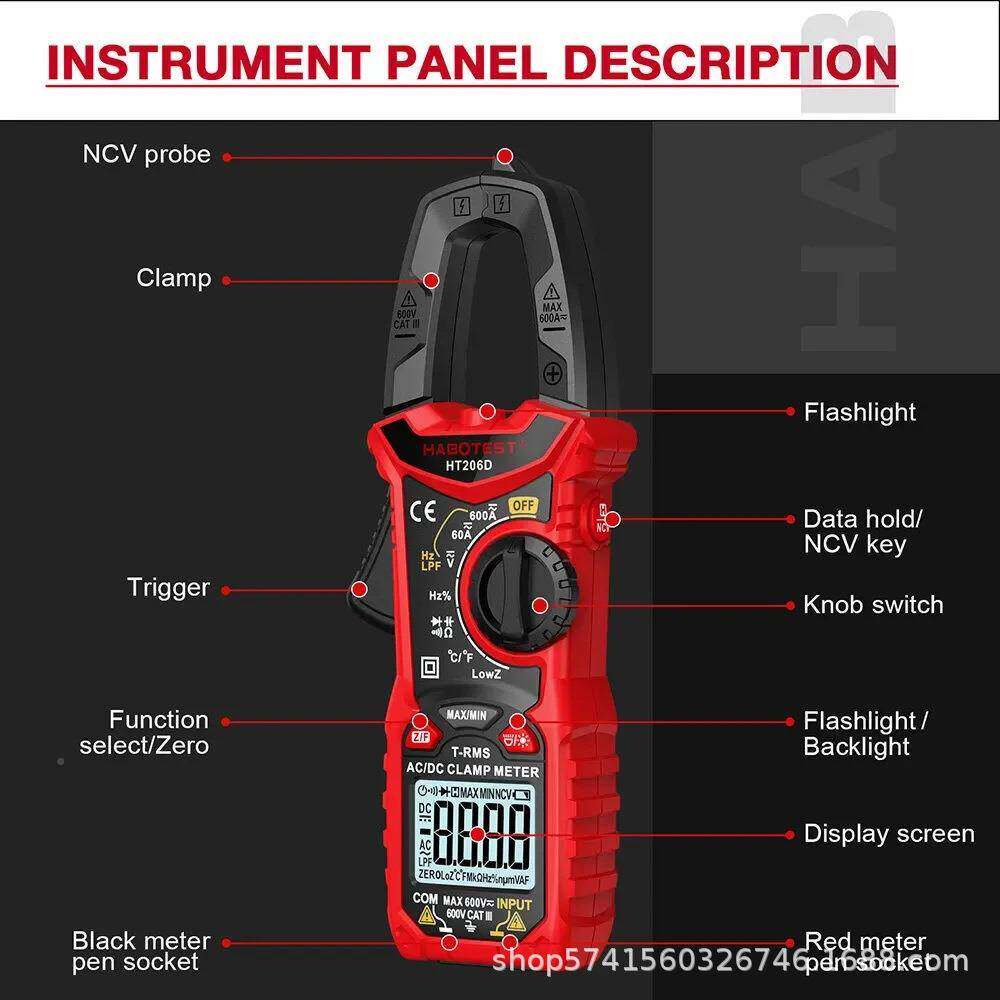 博T206直流电交HT206A/2流数字钳形万华用表电工电流表温度电容HN