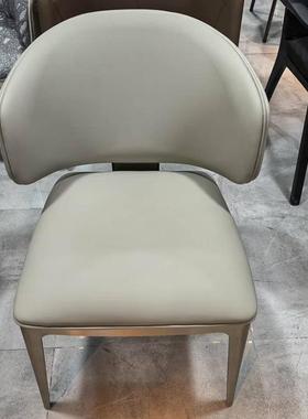 简轻现椅代餐约餐63182椅家用椅子不锈钢波浪纹靠背椅酒奢店椅