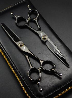 6寸黑色双尾廊XMQ发-02个性美剪DXB刀理发平剪刘海剪剪发专用