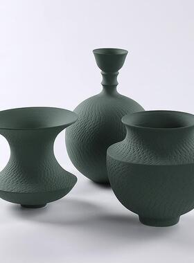 瓷花瓶现款代简约北欧跳VRZ刀1客2件套插花陶花器办公桌厅家居装