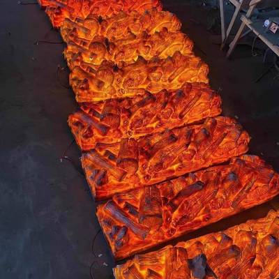 壁炉装饰酒店仿真火焰裸碳灯电电视景墙子壁炉背裸炭芯火堆火炉插