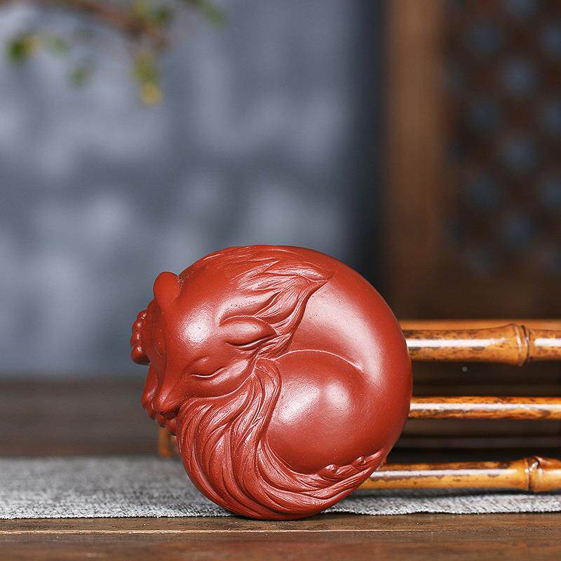 精紫袍砂AZG茶宠狐仙可养原矿大手红茶盘摆品件全手工把件雕塑宜