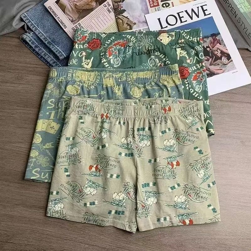 男士大码阿罗裤男内裤平角透气宽松青少年潮流印花男生四角裤