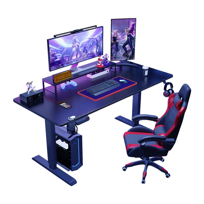 实木电动升降桌智能电脑桌可升降电竞桌子家用学习办公书桌工作台