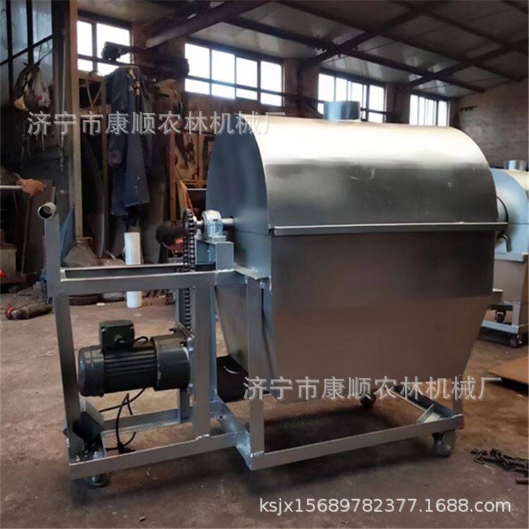河南静音豆子芝麻炒货机 筒沫板栗炒货机图片 新款煤炭加热炒货机
