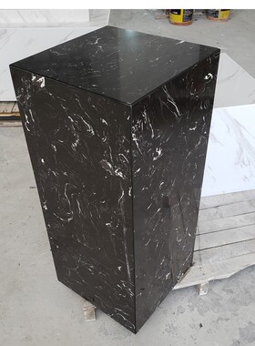 人造黑白根大理石石材底座酒店别墅家居雕塑摆件落地摆台展台定制