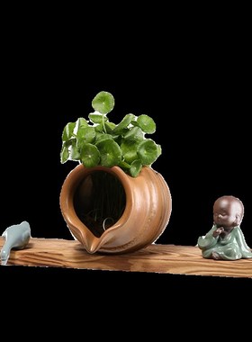 木板垫板鱼缸流水板竹排配件装饰diy摆件装饰品陶瓷流水器支撑板