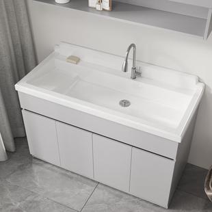 9极简蜂窝铝组板洗衣柜合W人造153石英石一体洗衣盆带搓板阳整台