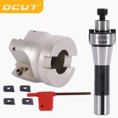 B面铣刀杆R8 FM2配2刀盘TA124P400R50 4T直角刀2粒APMT1604