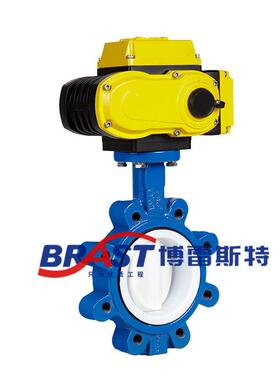 靖镜阀门电动铸铁衬四/氟凸耳式对蝶阀LLTD971F439夹-1016/150B美