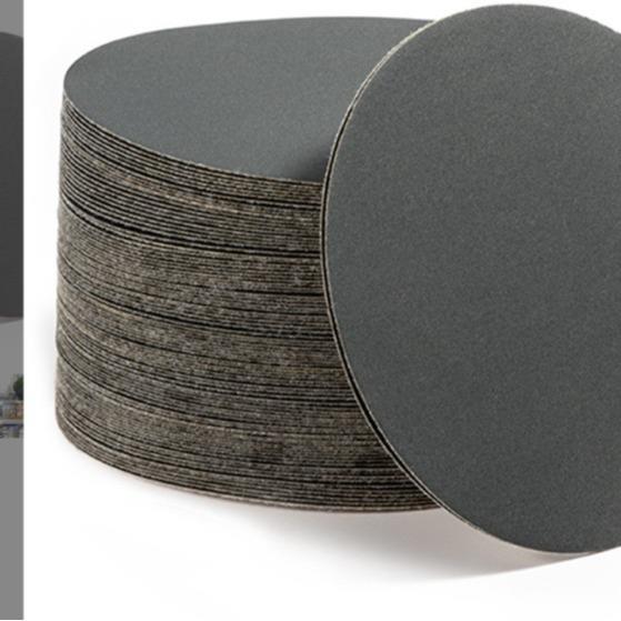 6寸黑砂植ORN绒砂纸片黑色抛磨光砂背绒碟碳化硅料