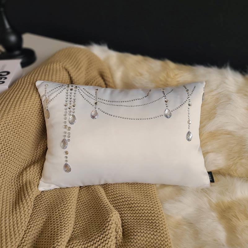 10L欧式约汽水钻百合A轻奢车简客厅沙发床F7MH7T8M上办公室护腰枕