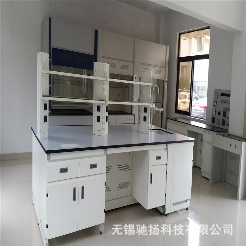 生产白色全钢化验室操实验台全钢操作作台2500L实芯理化板台台面