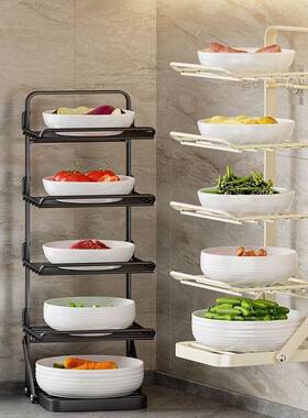 房家用XRL折叠式置物厨架功能备菜菜盘壁挂子式多碗盘子备菜盘可