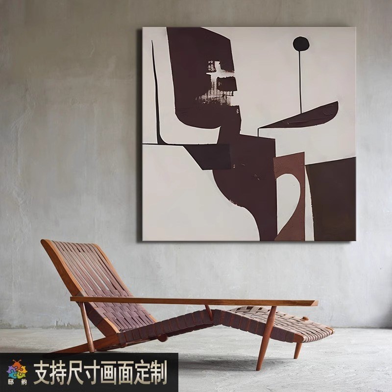 侘寂风民宿酒店装饰画定制现代客厅挂画房间无框画定制工厂图片