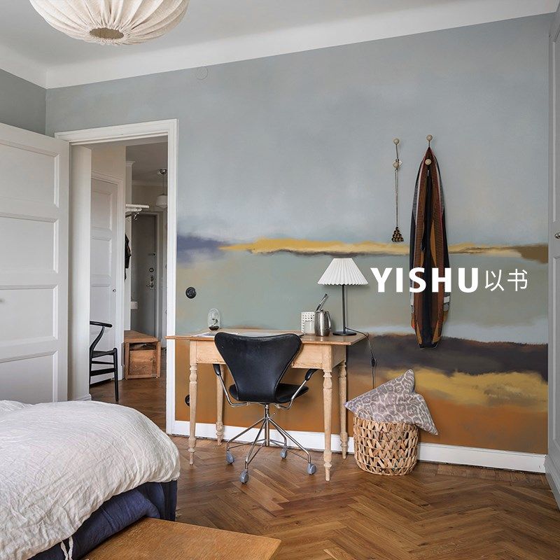 现代简约客厅背景墙壁纸壁布办公室墙布抽象卧室床头墙纸定制壁画