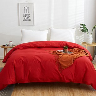 大红全棉被套单件纯色被罩纯棉新婚被单婚庆1.5m1.8床双人200x230
