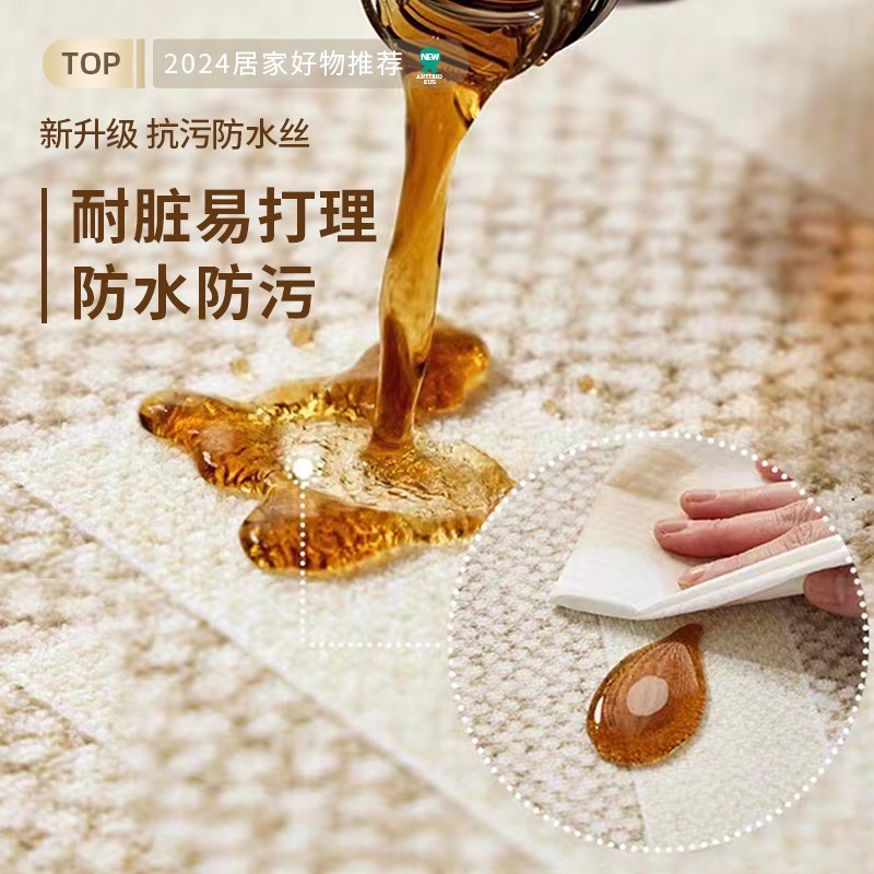 法式高级感不规则卧室床边地毯免打理主卧床下床前床尾房间小地垫