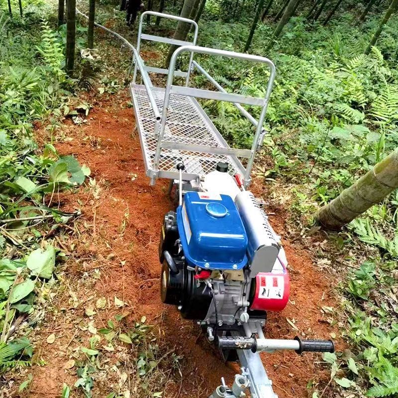 山地果园单轨运输车汽油自走式农用爬坡载货搬运轨道运输小火工厂