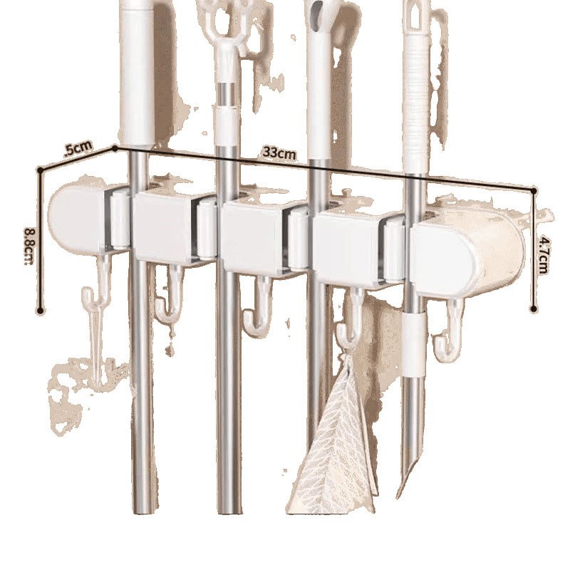 【下单立减50】免打孔多功能拖把挂钩储物夹扫把拖布架壁挂YZ07