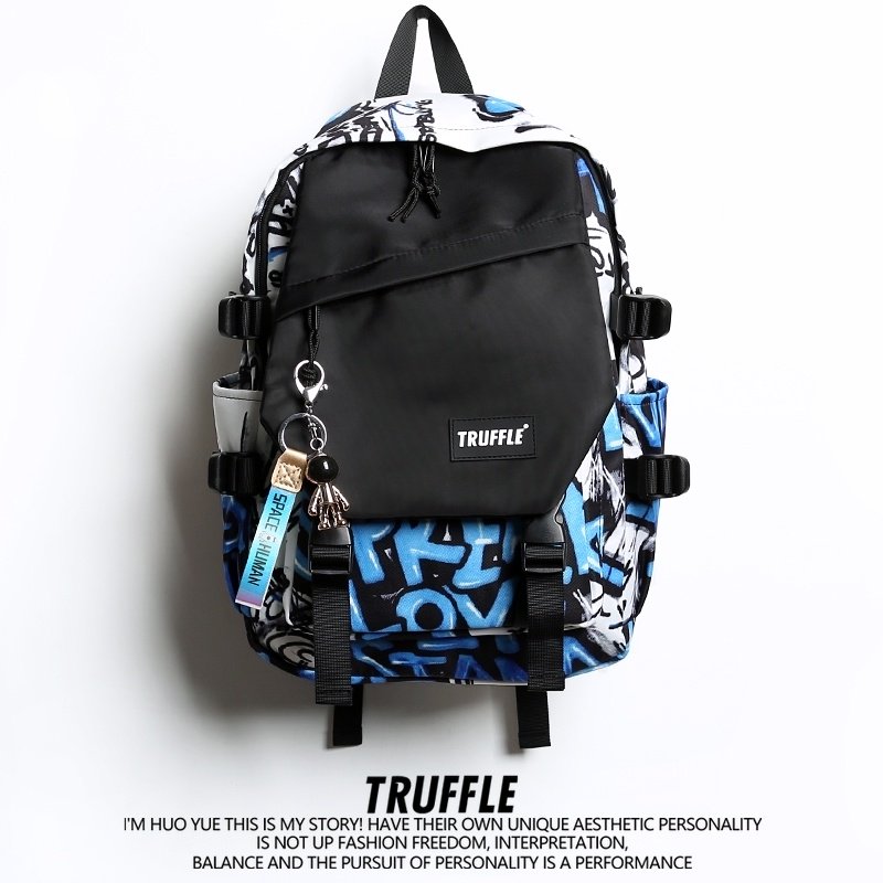 涂鸦书包ins潮酷男中学生大容量背包女夏双肩包小学生4-6年级减负,箱包皮具/热销女包/男包,双肩背包,淘宝优惠券,粉丝福利购,淘宝优惠卷